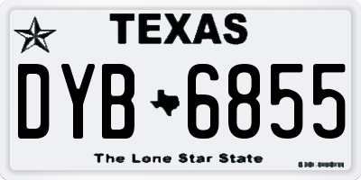 TX license plate DYB6855