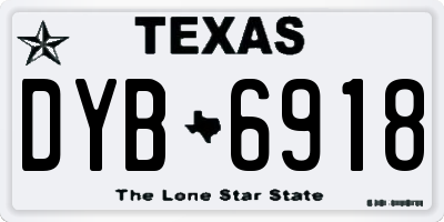 TX license plate DYB6918