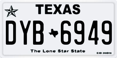 TX license plate DYB6949