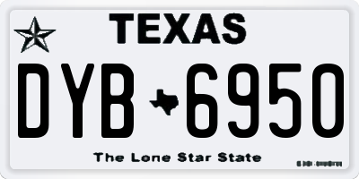 TX license plate DYB6950