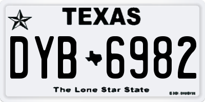 TX license plate DYB6982