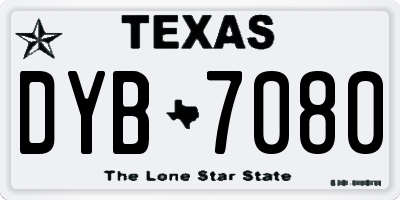 TX license plate DYB7080
