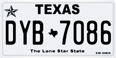 TX license plate DYB7086