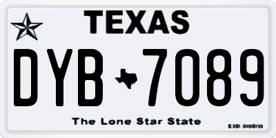 TX license plate DYB7089