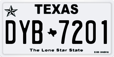 TX license plate DYB7201