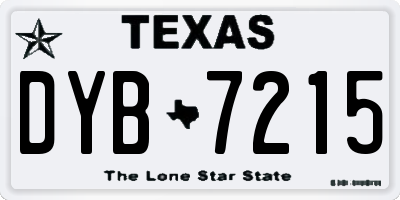 TX license plate DYB7215