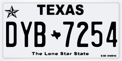 TX license plate DYB7254