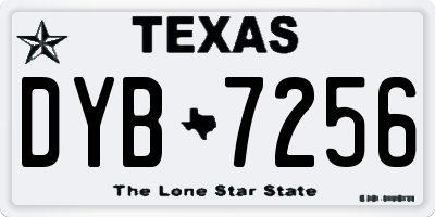 TX license plate DYB7256