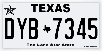 TX license plate DYB7345
