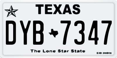 TX license plate DYB7347