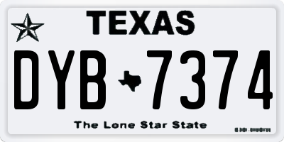 TX license plate DYB7374