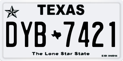 TX license plate DYB7421
