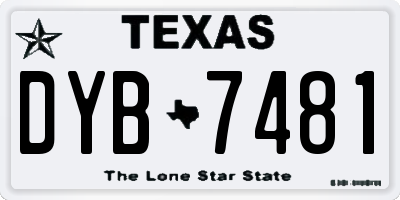 TX license plate DYB7481