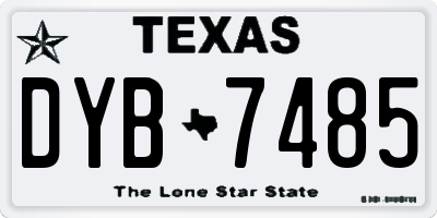 TX license plate DYB7485