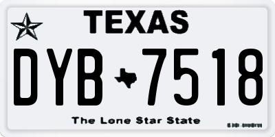TX license plate DYB7518