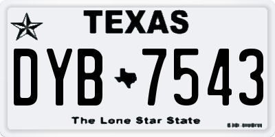 TX license plate DYB7543