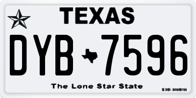 TX license plate DYB7596