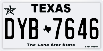 TX license plate DYB7646
