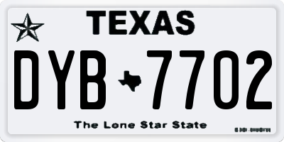 TX license plate DYB7702
