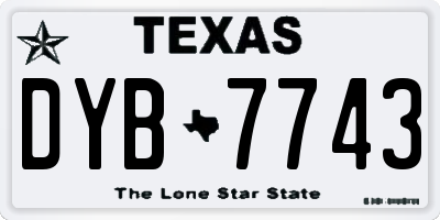 TX license plate DYB7743