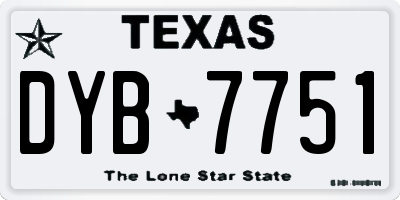 TX license plate DYB7751