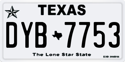 TX license plate DYB7753