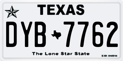 TX license plate DYB7762