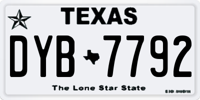 TX license plate DYB7792