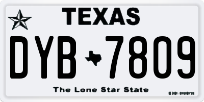 TX license plate DYB7809