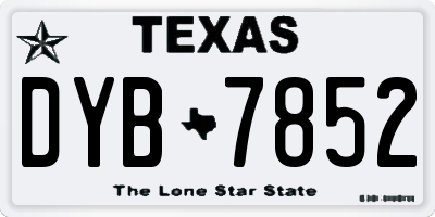 TX license plate DYB7852