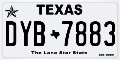 TX license plate DYB7883