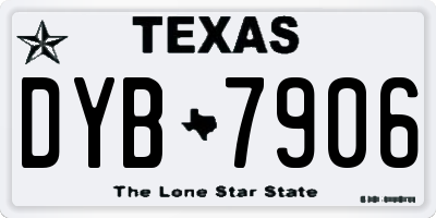 TX license plate DYB7906