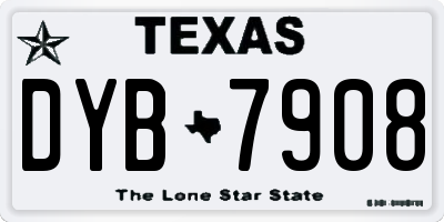 TX license plate DYB7908