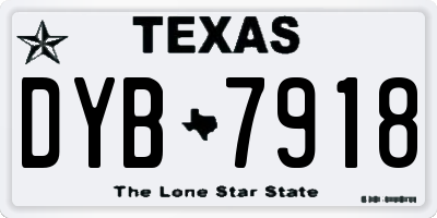 TX license plate DYB7918