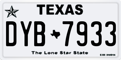 TX license plate DYB7933