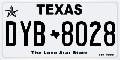 TX license plate DYB8028