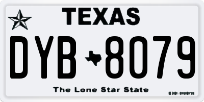 TX license plate DYB8079
