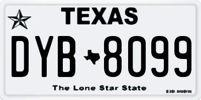 TX license plate DYB8099