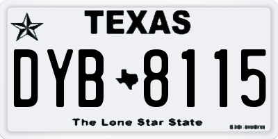 TX license plate DYB8115