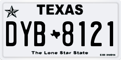 TX license plate DYB8121