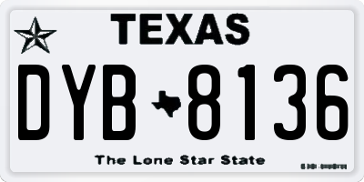 TX license plate DYB8136