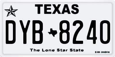 TX license plate DYB8240