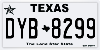 TX license plate DYB8299