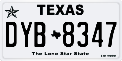 TX license plate DYB8347