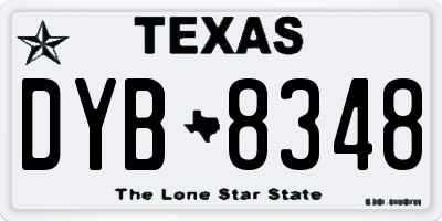 TX license plate DYB8348