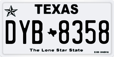 TX license plate DYB8358