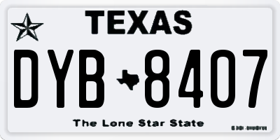 TX license plate DYB8407