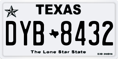 TX license plate DYB8432