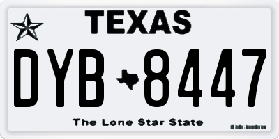 TX license plate DYB8447