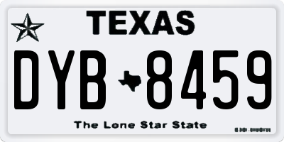 TX license plate DYB8459